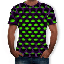 Load image into Gallery viewer, Large Size Men T-Shirt 2019 Summer Geometric Circle 3D Printed Top Tees Fashion O--Neck Short Sleeve Casual Loose Men Shirts