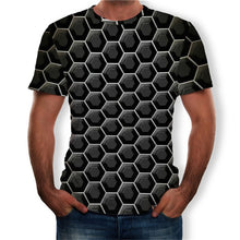 Load image into Gallery viewer, Large Size Men T-Shirt 2019 Summer Geometric Circle 3D Printed Top Tees Fashion O--Neck Short Sleeve Casual Loose Men Shirts