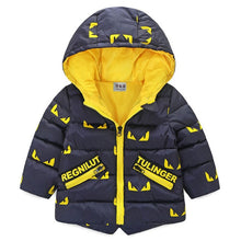 Load image into Gallery viewer, Baby autumn and winter new warm clothing children's jacket thickening plus velvet padded jacket boy hooded jacket boy warm jacke