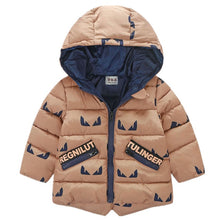 Load image into Gallery viewer, Baby autumn and winter new warm clothing children's jacket thickening plus velvet padded jacket boy hooded jacket boy warm jacke