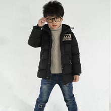 Load image into Gallery viewer, Baby autumn and winter new warm clothing children's jacket thickening plus velvet padded jacket boy hooded jacket boy warm jacke