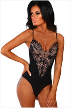 Load image into Gallery viewer, Black Lace Bodysuit Women Langerie Backless Transparent Sexy Body Jumpsuit Rompers 2019 Catsuit Bodysuits Slim Overalls Femme