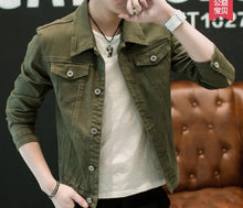 Load image into Gallery viewer, new 2019 autumn fashion denim jacket of cultivate one's morality men  yellow denim jacket