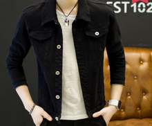 Load image into Gallery viewer, new 2019 autumn fashion denim jacket of cultivate one's morality men  yellow denim jacket