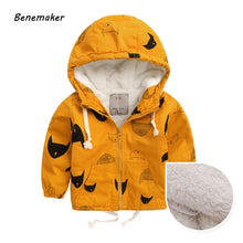 Load image into Gallery viewer, Benemaker Winter Fleece Jackets For Boy Trench Children's Clothing 2-10Y Hooded Warm Outerwear Windbreaker Baby Kids Coats JH019