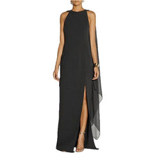 Load image into Gallery viewer, Black/Blue/Red/Purple New Design Long Batwing Sleeve Elegant Ladies Casual Party Wear Side Split Chiffon Maxi Dress Wholesale