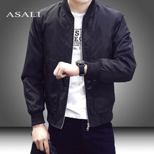 Load image into Gallery viewer, Slim Fit Solid Mens Bomber Jacket 2019 Spring Autumn Male Baseball Thin Jackets Brand Casual Coat Top Men's windbreaker Jacket