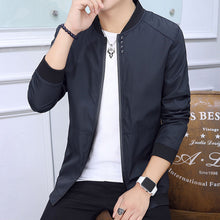 Load image into Gallery viewer, Slim Fit Solid Mens Bomber Jacket 2019 Spring Autumn Male Baseball Thin Jackets Brand Casual Coat Top Men's windbreaker Jacket