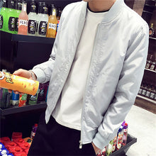 Load image into Gallery viewer, Slim Fit Solid Mens Bomber Jacket 2019 Spring Autumn Male Baseball Thin Jackets Brand Casual Coat Top Men's windbreaker Jacket