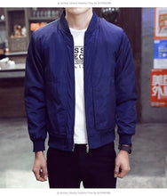 Load image into Gallery viewer, Slim Fit Solid Mens Bomber Jacket 2019 Spring Autumn Male Baseball Thin Jackets Brand Casual Coat Top Men's windbreaker Jacket