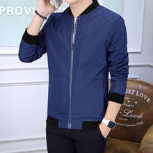 Load image into Gallery viewer, Slim Fit Solid Mens Bomber Jacket 2019 Spring Autumn Male Baseball Thin Jackets Brand Casual Coat Top Men's windbreaker Jacket