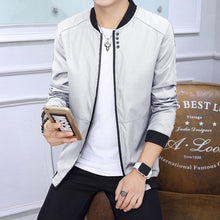 Load image into Gallery viewer, Slim Fit Solid Mens Bomber Jacket 2019 Spring Autumn Male Baseball Thin Jackets Brand Casual Coat Top Men's windbreaker Jacket